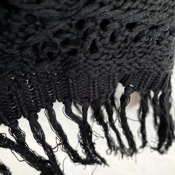 Boho Crochet Dress | Black Cotton Long Top or Short Dress - Picture 6 of 8